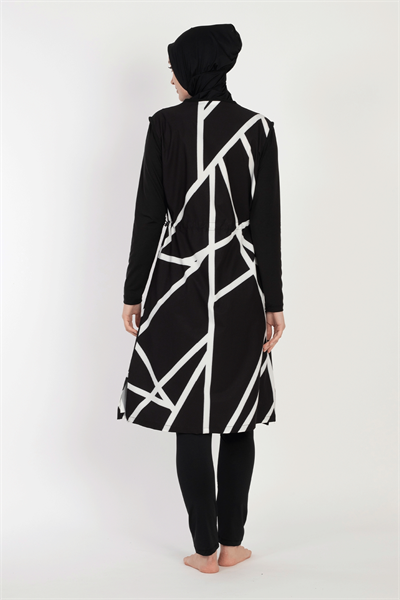 6049 Siyah Tesettür Mayo