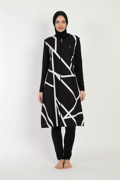 6049 Siyah Tesettür Mayo