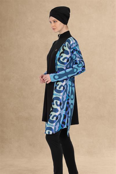 6051 Siyah Tesettür Mayo