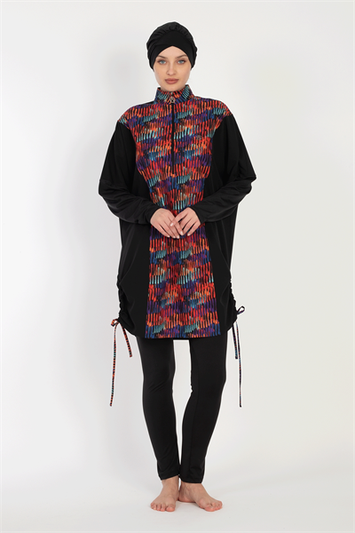 6052 Siyah Tesettür Mayo