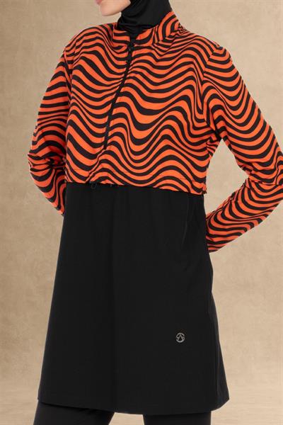 6062 Siyah Tesettür Mayo