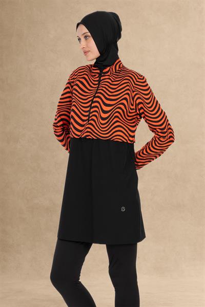 6062 Siyah Tesettür Mayo