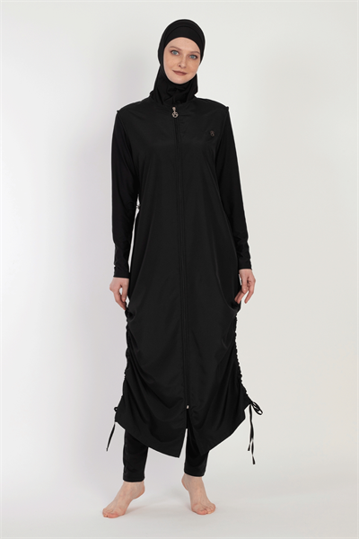 6068 Siyah Tesettür Mayo