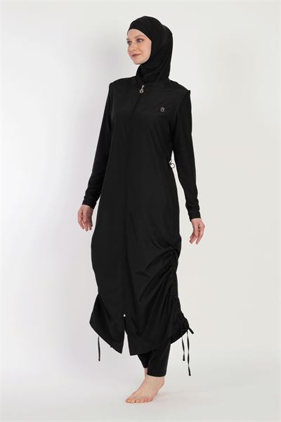 6068 Siyah Tesettür Mayo