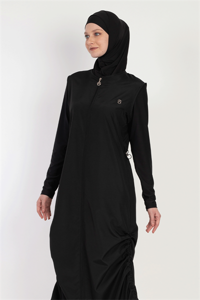 6068 Siyah Tesettür Mayo