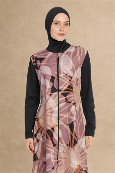 6190A Kapalı Siyah Tesettür Mayo