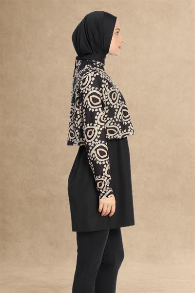 6199A Kapalı Siyah Tesettür Mayo