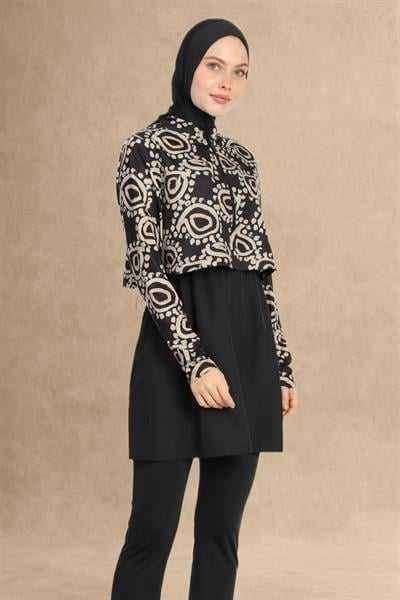 6199A Kapalı Siyah Tesettür Mayo