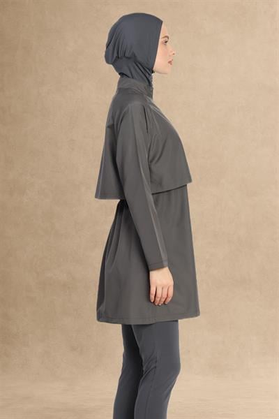 6201A Kapalı Antrasit Tesettür Mayo