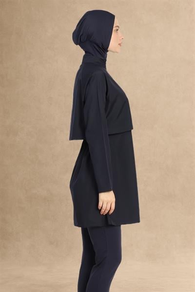6201A Kapalı Koyu Lacivert Tesettür Mayo