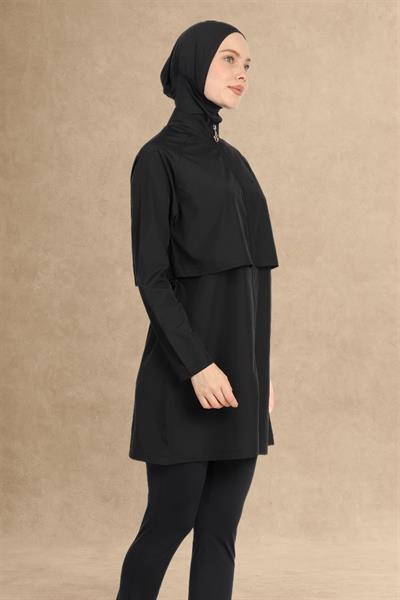6201A Kapalı Siyah Tesettür Mayo