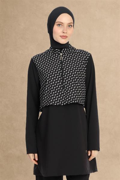 6300A Kapalı Siyah Tesettür Mayo