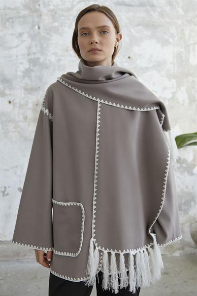 Alira Atkılı Kaşe Latte Ceket