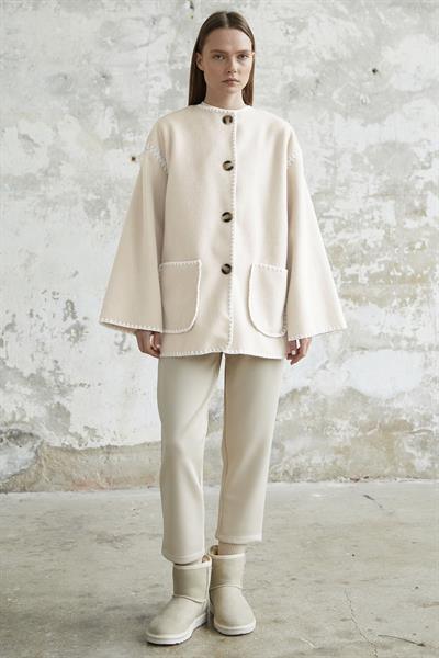 Alira Atkılı Kaşe Taş Ceket