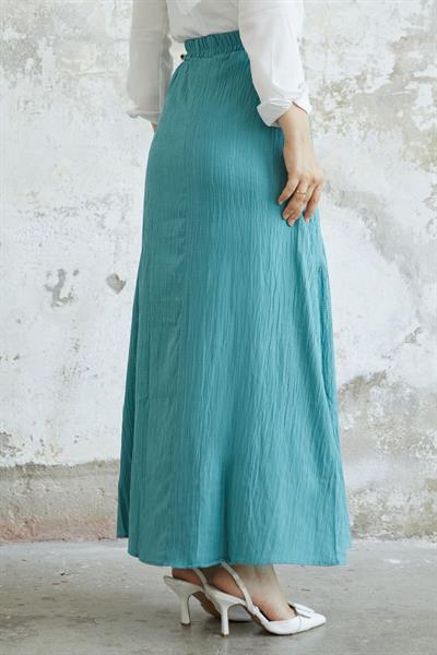 Arina Biye Detay Gofre Etek - Mint