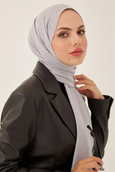 Ariva G Desen Jakarlı Pamuklu Şal - Gri