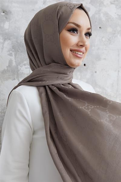 Ariva G Desen Jakarlı Pamuklu Şal - Krema