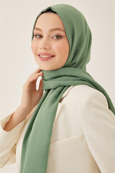 Ariva G Desen Jakarlı Pamuklu Şal - Mint