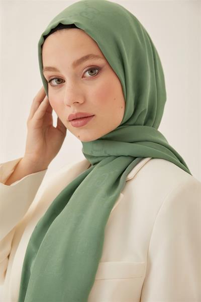 Ariva G Desen Jakarlı Pamuklu Şal - Mint