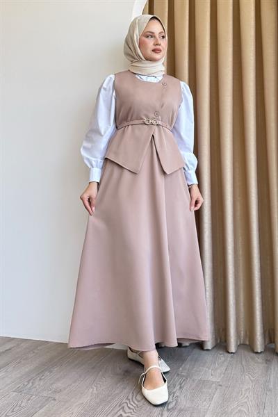 Asimetrik Yelekli ikili Takım Somon