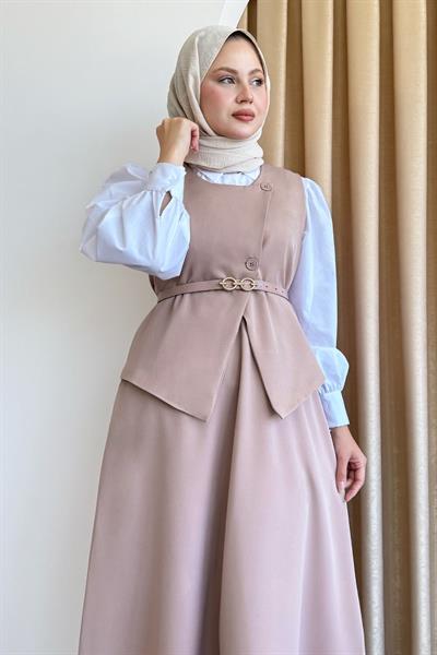 Asimetrik Yelekli ikili Takım Somon