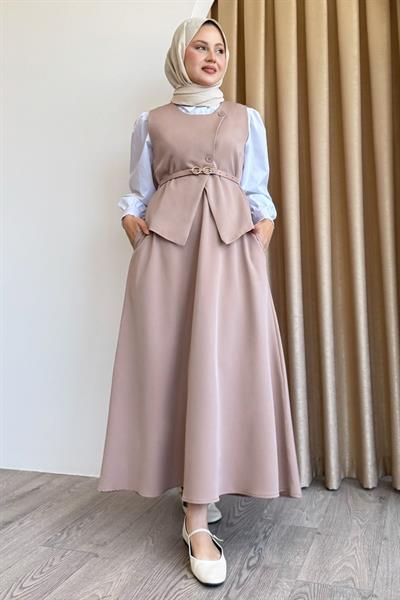 Asimetrik Yelekli ikili Takım Somon