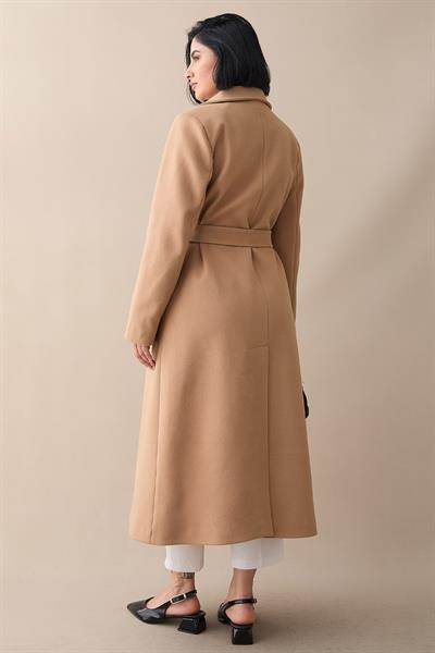 Astarlı Kaşe Kruvaze Camel Kaban