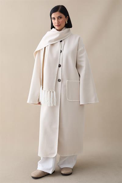 Atkılı Cepli Kaşe Uzun Taş Ceket