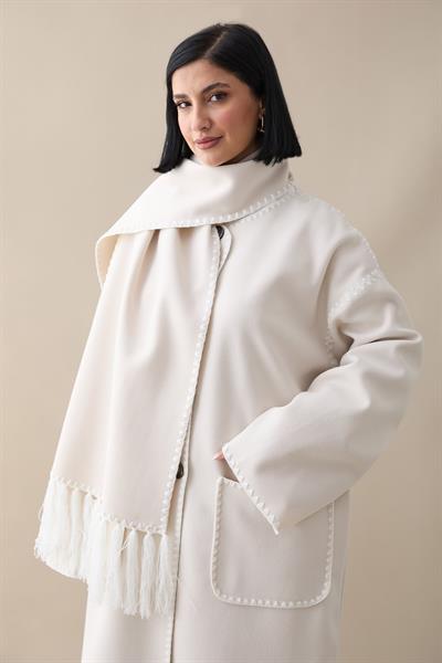 Atkılı Cepli Kaşe Uzun Taş Ceket