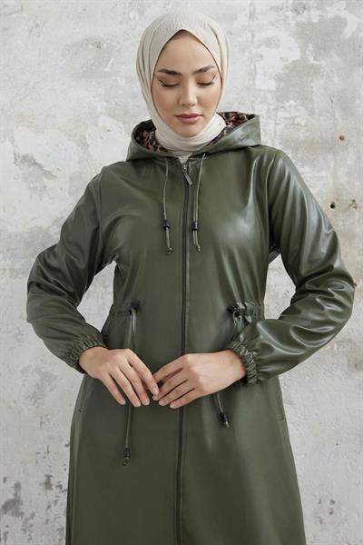 Avery Tünel Bağcıklı Deri Haki Kap