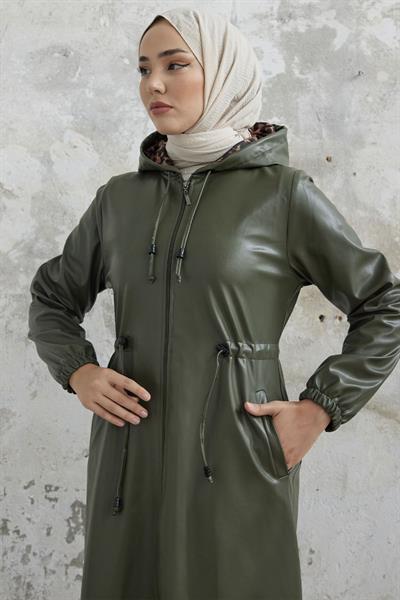 Avery Tünel Bağcıklı Deri Haki Kap