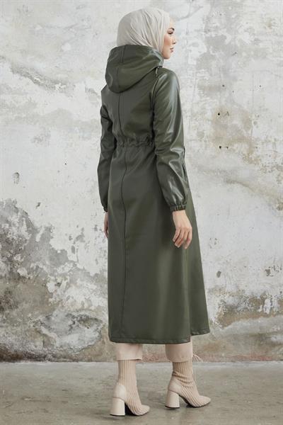 Avery Tünel Bağcıklı Deri Haki Kap