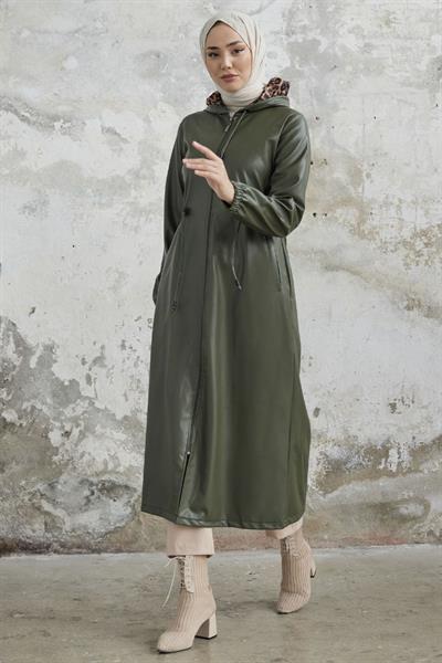 Avery Tünel Bağcıklı Deri Haki Kap