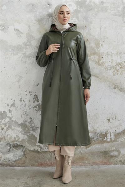 Avery Tünel Bağcıklı Deri Haki Kap