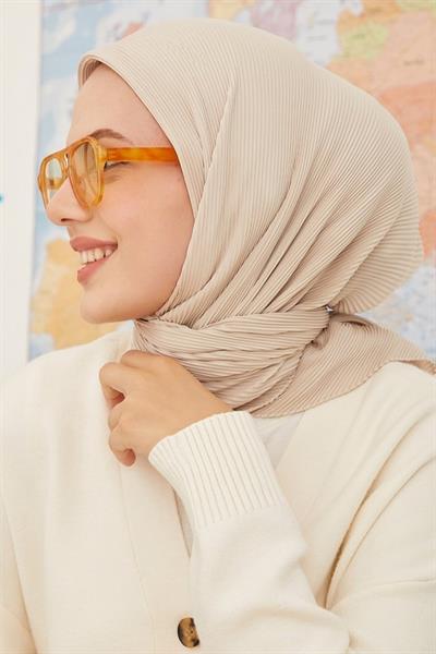 Ayla Piliseli Eşarp - Bej