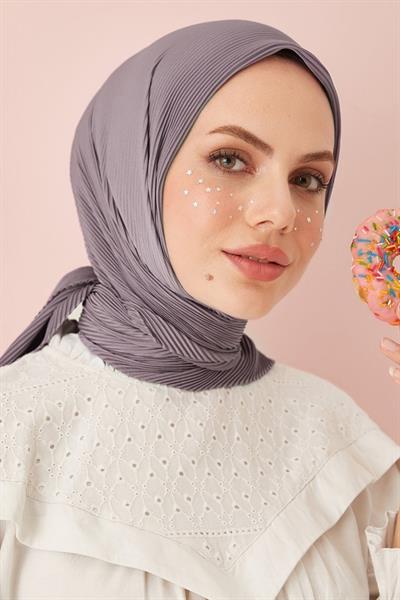 Ayla Piliseli Eşarp - Koyu Gri