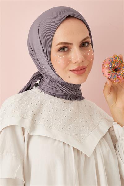 Ayla Piliseli Eşarp - Koyu Gri