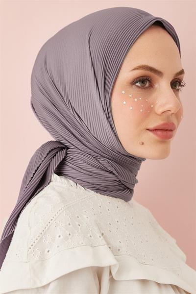 Ayla Piliseli Eşarp - Koyu Gri