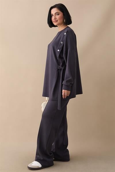 Bağlama Detay Çıtçıtlı Antrasit Oyşo Takım