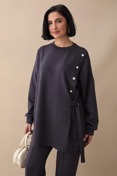 Bağlama Detay Çıtçıtlı Antrasit Oyşo Takım