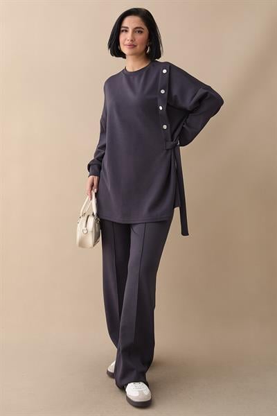 Bağlama Detay Çıtçıtlı Antrasit Oyşo Takım