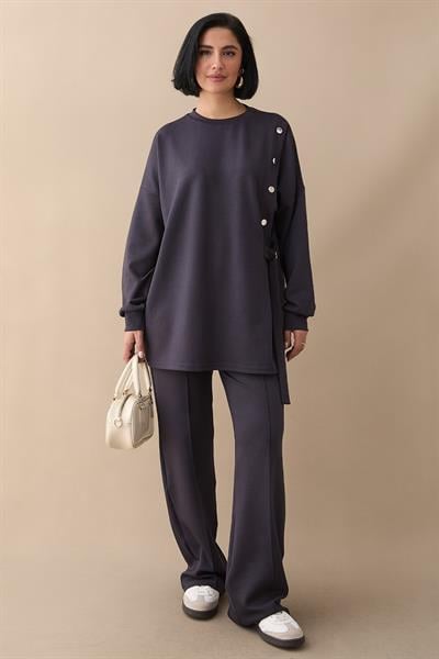 Bağlama Detay Çıtçıtlı Antrasit Oyşo Takım