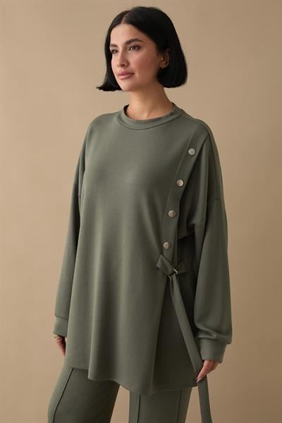 Bağlama Detay Çıtçıtlı Haki Oyşo Takım