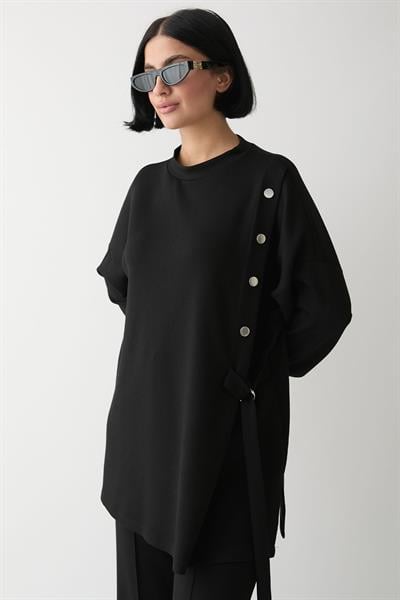 Bağlama Detay Çıtçıtlı Siyah Oyşo Takım