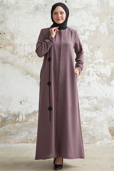 Baklava detay Taş Gül Kurusu Ferace