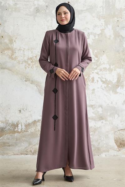 Baklava detay Taş Gül Kurusu Ferace