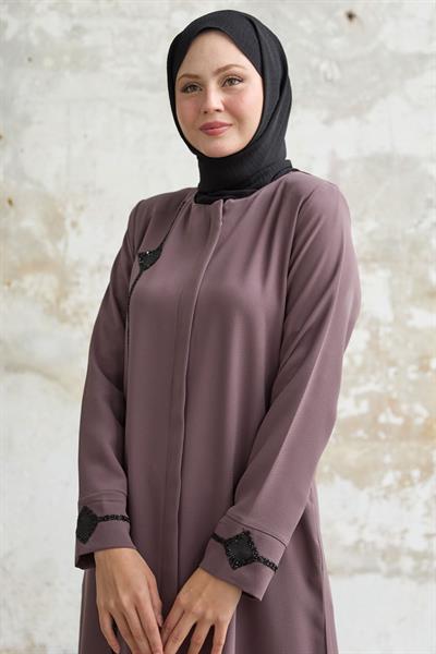 Baklava detay Taş Gül Kurusu Ferace