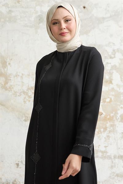 Baklava detay Taş Siyah Ferace