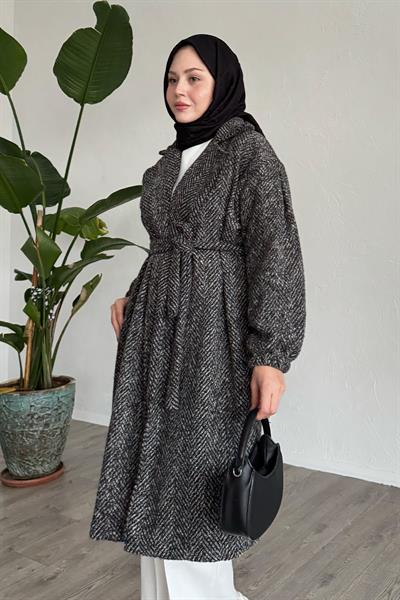 Balıksırtı Koyu Gri Kaşe Kap