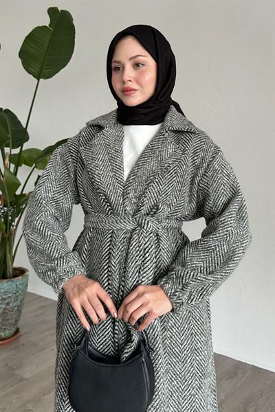 Balıksırtı Mint Kaşe Kaban